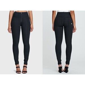 Freddy WR UP Leggings Womens Small (4) Black Stretch Skinny Leg Front Zip Pants
